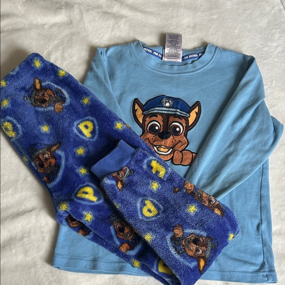 6-7 years Paw Patrol Light Blue and Royal Blue Chase Fleece Pajama Set my